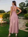 A-Line/Princess Chiffon Ruched V-neck Sleeveless Asymmetrical Bridesmaid Dresses