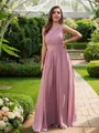 A-Line/Princess Chiffon Ruched One-Shoulder Sleeveless Floor-Length Bridesmaid Dresses