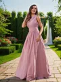 A-Line/Princess Chiffon Ruched One-Shoulder Sleeveless Floor-Length Bridesmaid Dresses