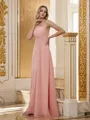 A-Line/Princess Chiffon Ruched One-Shoulder Sleeveless Floor-Length Bridesmaid Dresses