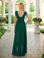 A-Line/Princess Chiffon Ruched V-neck Sleeveless Asymmetrical Bridesmaid Dresses