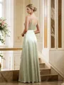 A-Line/Princess Silk like Satin V-neck Sleeveless Floor-Length Bridesmaid Dresses
