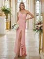 Sheath/Column Chiffon Ruched One-Shoulder Sleeveless Floor-Length Bridesmaid Dresses