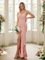 Sheath/Column Chiffon Ruched One-Shoulder Sleeveless Floor-Length Bridesmaid Dresses