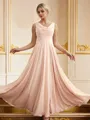 A-Line/Princess Chiffon Ruffles Scoop Sleeveless Floor-Length Bridesmaid Dresses