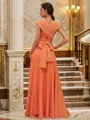 A-Line/Princess Jersey Ruched V-neck Sleeveless Floor-Length Bridesmaid Dresses