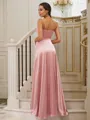 A-Line/Princess Silk like Satin Ruched V-neck Sleeveless Floor-Length Bridesmaid Dresses