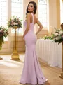 Sheath/Column Stretch Crepe Ruffles One-Shoulder Sleeveless Floor-Length Bridesmaid Dresses