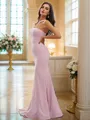 Sheath/Column Stretch Crepe Ruffles One-Shoulder Sleeveless Floor-Length Bridesmaid Dresses