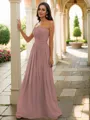 A-Line/Princess Chiffon Ruffles Strapless Sleeveless Floor-Length Bridesmaid Dresses