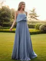 A-Line/Princess Chiffon Ruffles Spaghetti Straps Sleeveless Floor-Length Bridesmaid Dresses