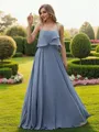 A-Line/Princess Chiffon Ruffles Spaghetti Straps Sleeveless Floor-Length Bridesmaid Dresses