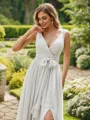 A-Line/Princess Chiffon Ruffles V-neck Sleeveless Floor-Length Bridesmaid Dresses
