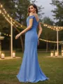 Sheath/Column Chiffon Ruched V-neck Sleeveless Floor-Length Bridesmaid Dresses