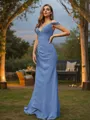 Sheath/Column Chiffon Ruched V-neck Sleeveless Floor-Length Bridesmaid Dresses