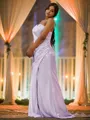 Sheath/Column Silk like Satin Ruched Sweetheart Sleeveless Sweep Train Bridesmaid Dresses
