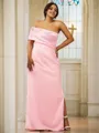 Sheath/Column Satin Ruched One-Shoulder Sleeveless Floor-Length Bridesmaid Dresses