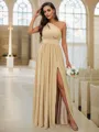 A-Line/Princess Jersey Ruffles One-Shoulder Sleeveless Floor-Length Bridesmaid Dresses