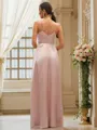 A-Line/Princess Silk like Satin Ruffles V-neck Sleeveless Floor-Length Bridesmaid Dresses