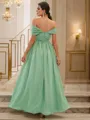 A-Line/Princess Chiffon Ruffles Off-the-Shoulder Sleeveless Floor-Length Bridesmaid Dresses