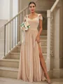 A-Line/Princess Jersey Ruffles Sweetheart Sleeveless Floor-Length Bridesmaid Dresses