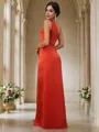 A-Line/Princess Satin Ruched One-Shoulder Sleeveless Floor-Length Bridesmaid Dresses