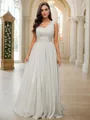 A-Line/Princess 30D Chiffon Sequin One-Shoulder Sleeveless Floor-Length Bridesmaid Dresses