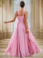 A-Line/Princess Chiffon Ruched Halter Sleeveless Floor-Length Bridesmaid Dresses