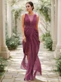 Sheath/Column Chiffon Ruched Scoop Sleeveless Floor-Length Bridesmaid Dresses