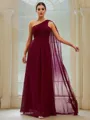 A-Line/Princess Chiffon Ruched One-Shoulder Sleeveless Floor-Length Bridesmaid Dresses