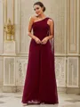 A-Line/Princess Chiffon Ruched One-Shoulder Sleeveless Floor-Length Bridesmaid Dresses