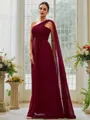 A-Line/Princess Chiffon Ruched One-Shoulder Sleeveless Floor-Length Bridesmaid Dresses