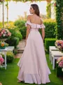 A-Line/Princess Chiffon Ruffles Off-The-Shoulder Sleeveless Asymmetrical Bridesmaid Dresses