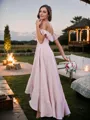 A-Line/Princess Chiffon Ruffles Off-The-Shoulder Sleeveless Asymmetrical Bridesmaid Dresses