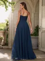 A-Line/Princess Chiffon Ruched V-neck Sleeveless Floor-Length Bridesmaid Dresses