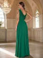 A-Line/Princess Jersey Ruched Straps Sleeveless Floor-Length Bridesmaid Dresses