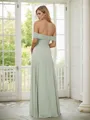 A-Line/Princess Chiffon Ruched Off-the-Shoulder Sleeveless Floor-Length Bridesmaid Dresses
