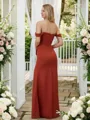 Sheath/Column Chiffon Ruched Off-the-Shoulder Sleeveless Floor-Length Bridesmaid Dresses