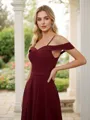 A-Line/Princess Stretch Crepe Ruffles Spaghetti Straps Sleeveless Floor-Length Bridesmaid Dresses