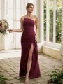 Sheath/Column Chiffon Ruched One-Shoulder Sleeveless Floor-Length Bridesmaid Dresses
