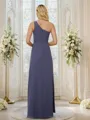 Sheath/Column Chiffon Ruched One-Shoulder Sleeveless Floor-Length Bridesmaid Dresses