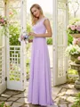 A-Line/Princess Chiffon Applique Scoop Short Sleeves Floor-Length Bridesmaid Dresses