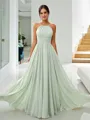 A-Line/Princess Chiffon Ruched Halter Sleeveless Floor-Length Bridesmaid Dresses