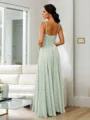 A-Line/Princess Chiffon Ruched Halter Sleeveless Floor-Length Bridesmaid Dresses