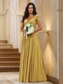 A-Line/Princess Chiffon Ruched V-neck Sleeveless Floor-Length Bridesmaid Dresses
