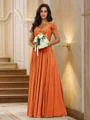 A-Line/Princess Chiffon Ruched V-neck Sleeveless Floor-Length Bridesmaid Dresses
