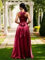 A-Line/Princess Silk Like Satin Bowknot Sleeveless Floor-Length Bridesmaid Dresses
