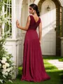 A-Line/Princess Chiffon Ruffles V-neck Sleeveless Floor-Length Bridesmaid Dresses