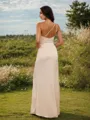 Sheath/Column Silk Like Satin Ruched One-Shoulder Sleeveless Floor-Length Bridesmaid Dresses