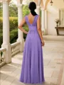 A-Line/Princess Chiffon Ruched V-neck Sleeveless Floor-Length Bridesmaid Dresses